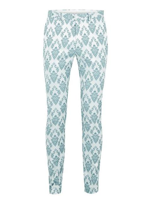 Mint Jacquard Ultra Skinny Suit Pants