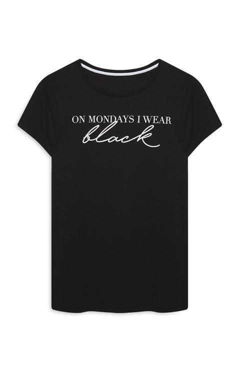 Black Slogan T-shirt