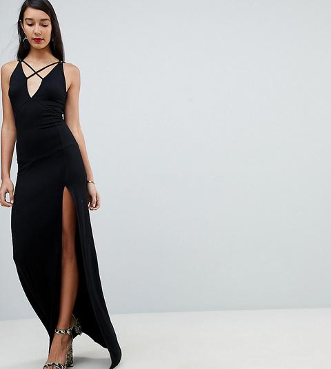 Asos Tall - Vestito Lungo Con Fascette - Nero