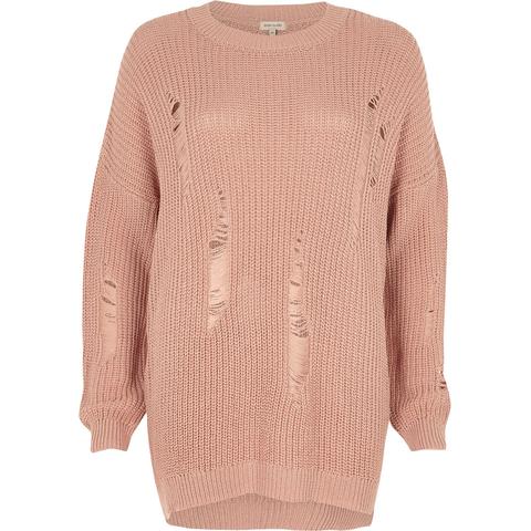 Light Pink Ribbed Knit Jumper