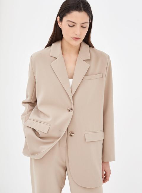 Colette Oversized Tailored Blazer Beige