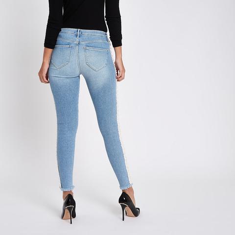 River Island High Waisted Jeggings - Blue