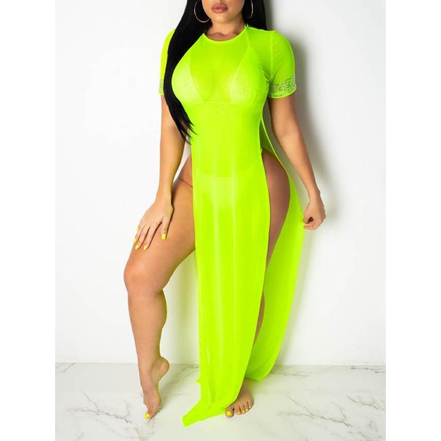 lime green swimsuit cover up