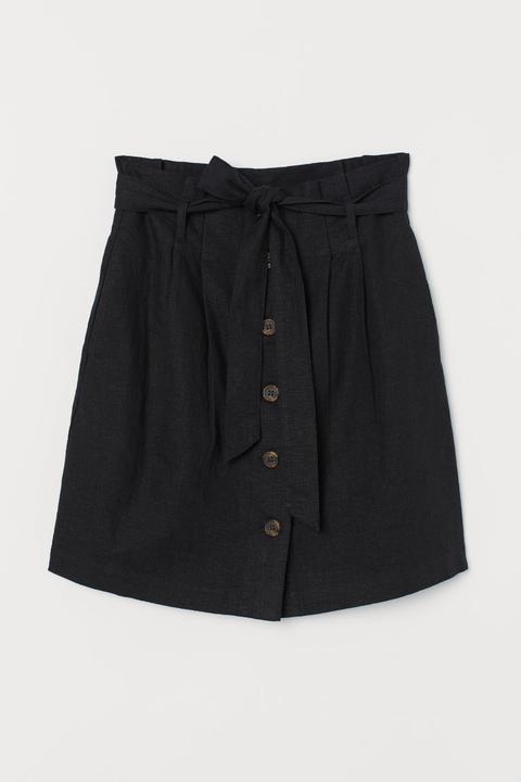 Paperbag-rock - Schwarz - Damen