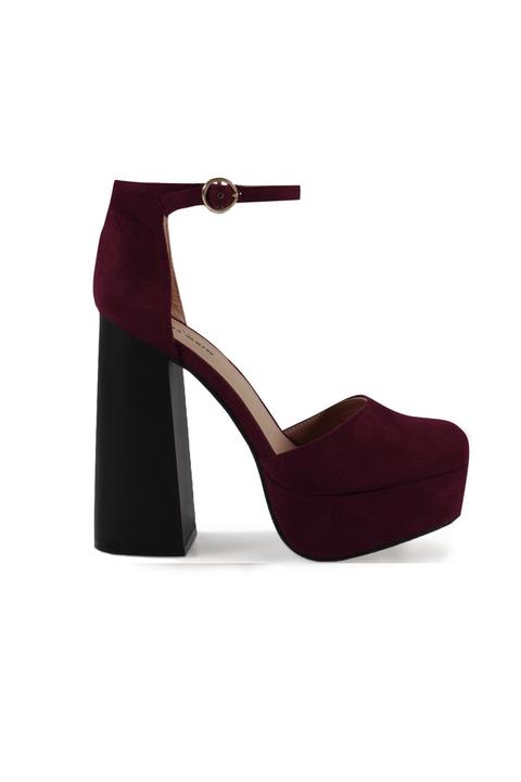 Scarpe Bordeaux Con Tacco