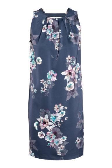 H & M - Vestido Corto De Satén - Azul
