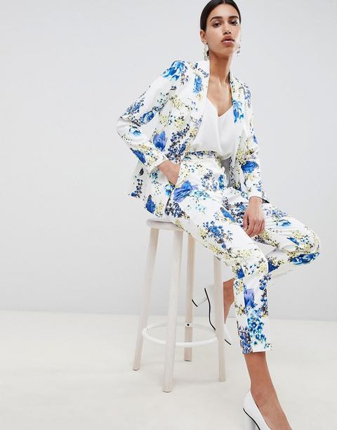 Asos Design Sartoriale - Blazer Monopetto A Fiori - Multicolore