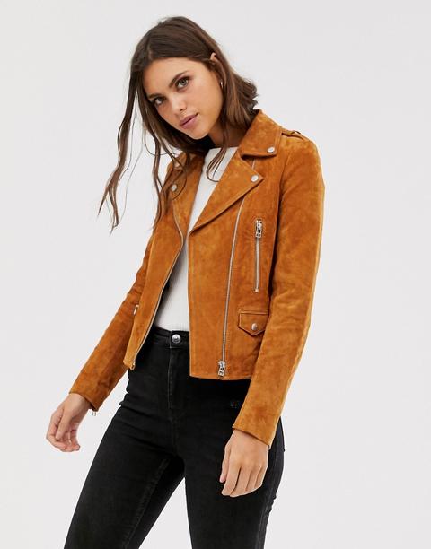 Goosecraft - Giacca Biker Scamosciata - Marrone