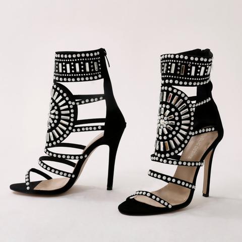 public desire cleopatra embellished heeled sandals