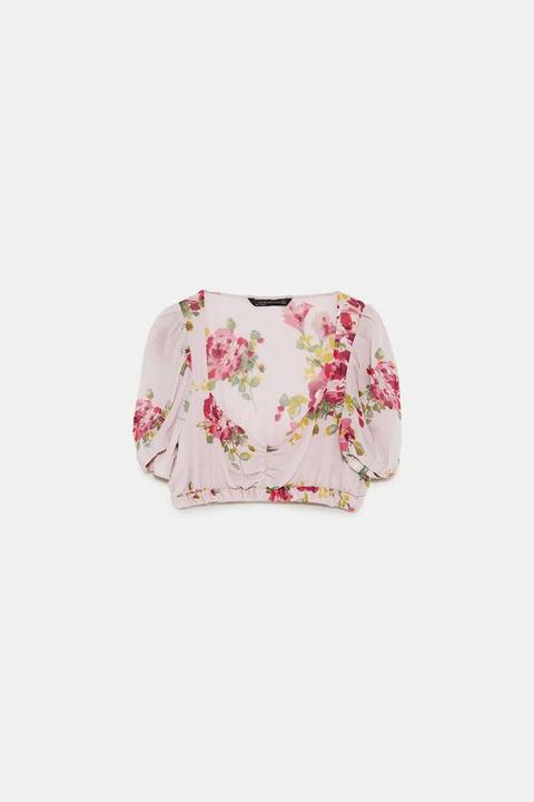 Cuerpo Cropped Estampado Floral