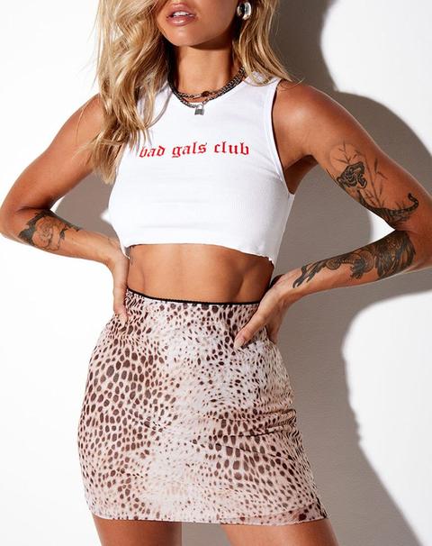 mesh leopard ruffle mini skirt