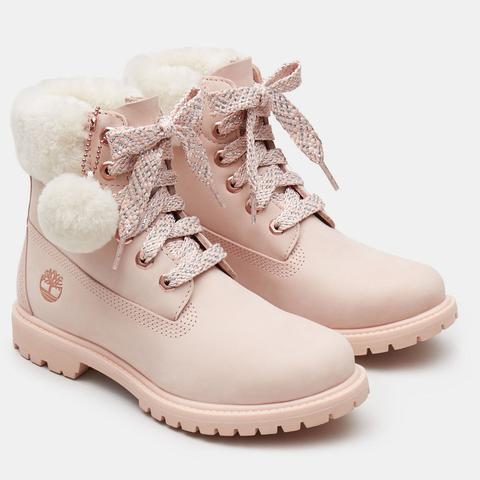 pink girl timberland boots