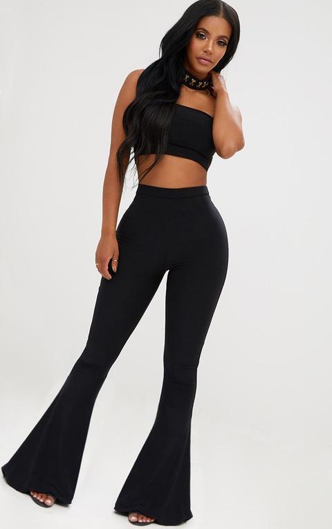 Shape Black Slinky Flared Leg Trousers