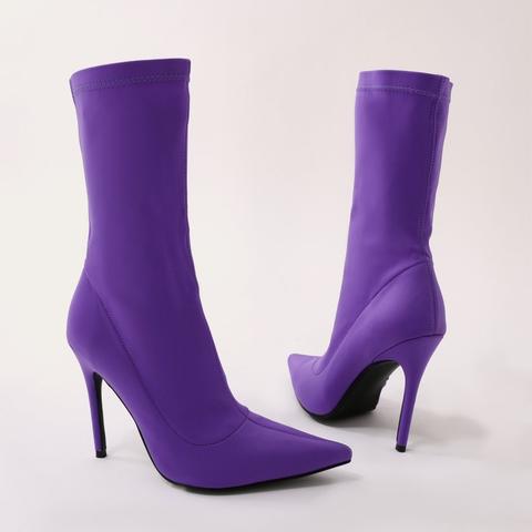 lilac sock boots