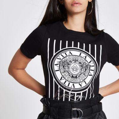 Black ‘la Vita’ Print T-shirt