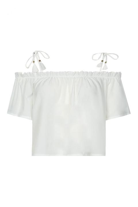 Top Bianco Con Spalle Nude