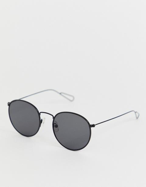 Weekday Explore Round Sunglasses In Black