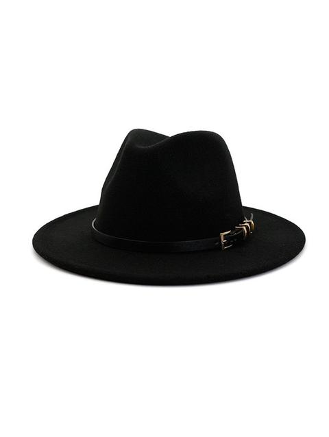 Winter Woolen Buckle Belt Design Hat