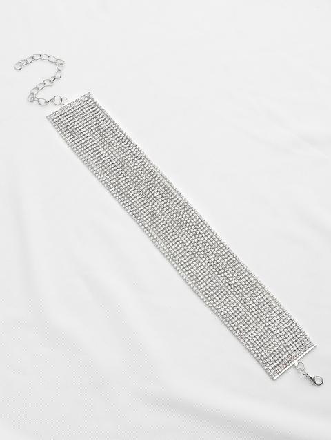 Rhinestone Embellished Choker Necklace