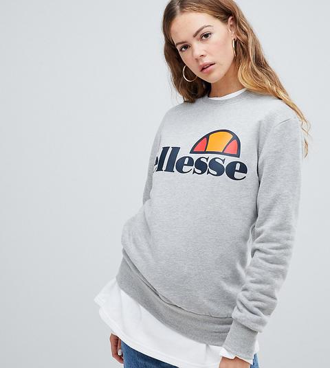 Sudadera Boyfriend Con Logo En El Pecho De Ellesse-gris