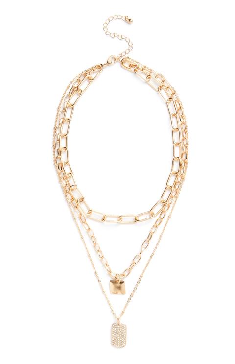 Gold Multi Chain Link Necklace