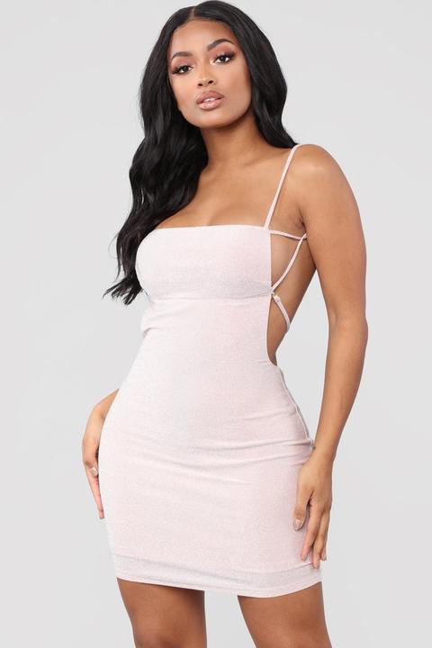 Shining On Mini Dress - Light Pink