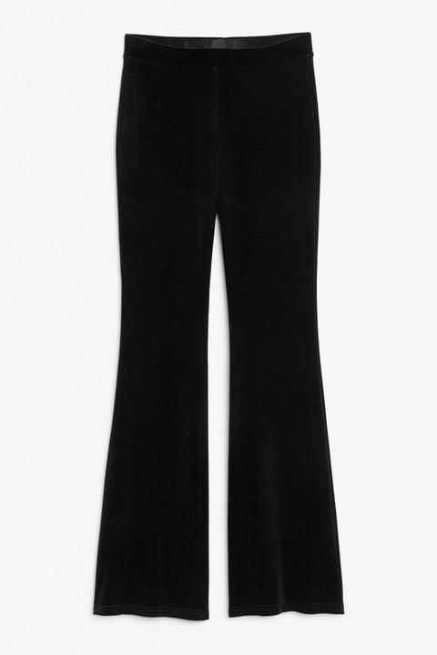 High-waist Flared Trousers - Black