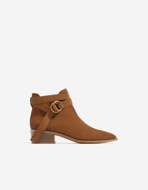 Stivaletto Fibbia Apertura Pelle Cuoio