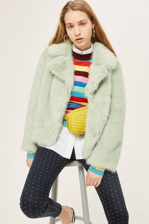 Womens Camilla Faux Fur Jacket - Mint, Mint