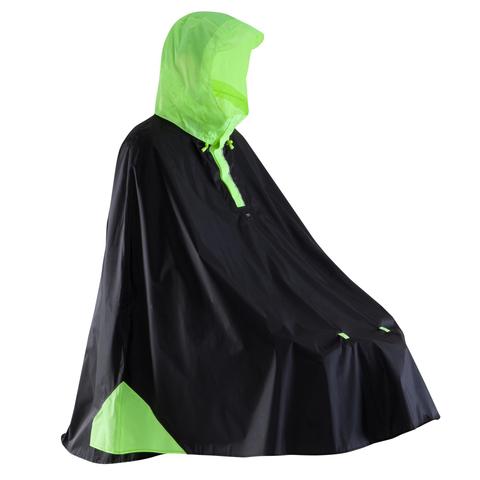 Poncho Impermeable Ciclismo Urbano 500 Negro Amarillo