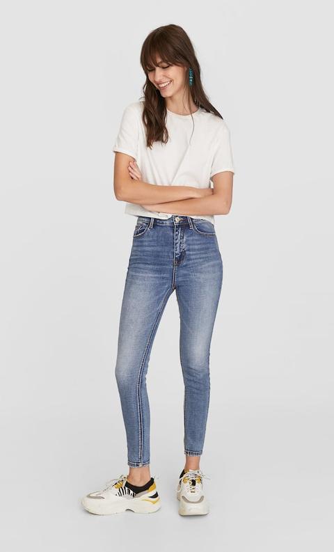 Jeans Skinny A Vita Super Alta Jeans Chiaro