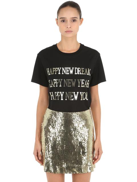 T-shirt "happy New Year" In Cotone