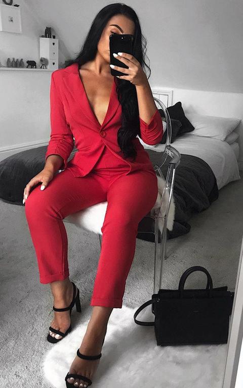 red trouser co ord