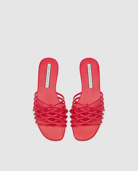 zara red flat sandals