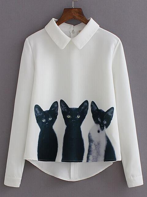 Camicia Con Risvolto Bianca