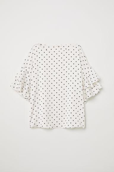 H & M - Camicetta Con Maniche A Volant - Bianco