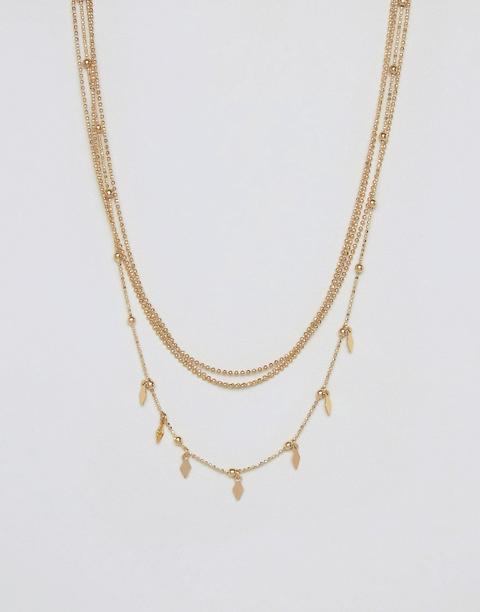 Asos Ditsy Chain Multirow Necklaces