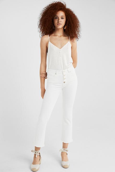 Pantalón Denim Blanco Flare