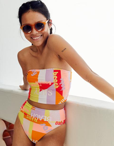 longline bandeau swim top