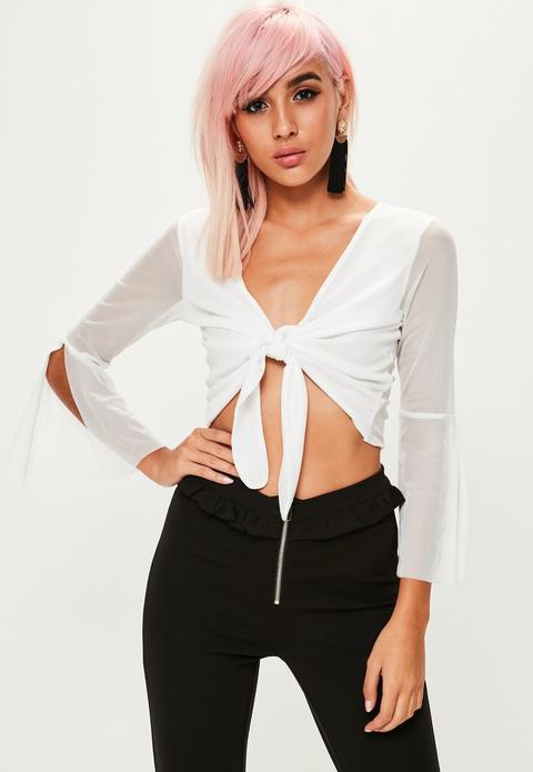 tie front mesh top