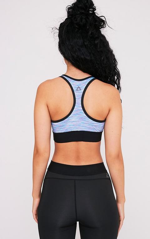 Macie Blue Marl Racer Back Sports Bra