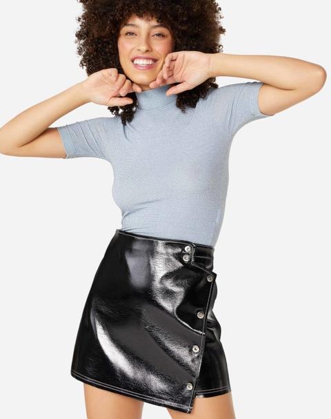 Saia Leather Botões
