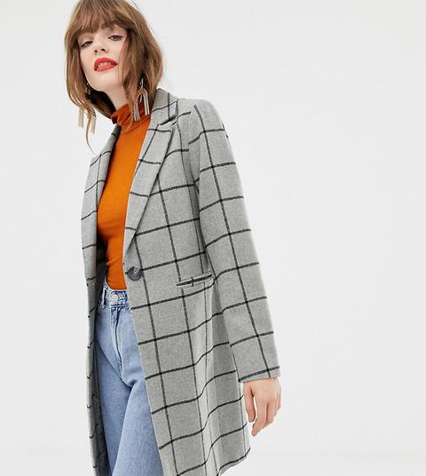 New Look Grid Check Coat