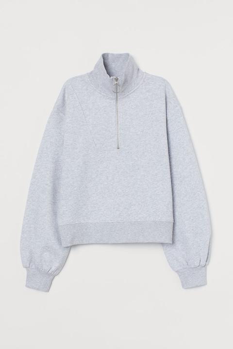 Sudadera Con Cremallera - Gris