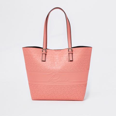 Coral Embossed Shopper Bag