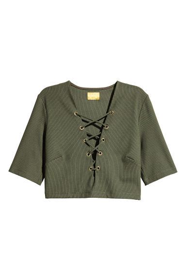 H & M - Top Con Lacci - Verde