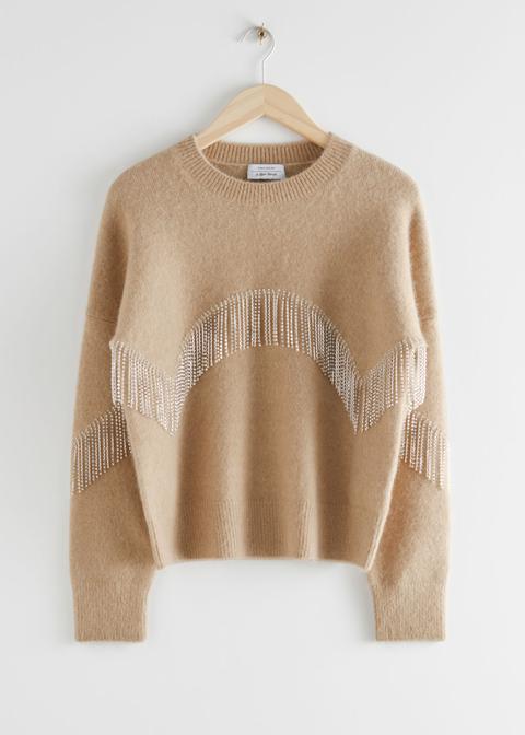 Diamanté Fringe Sweater