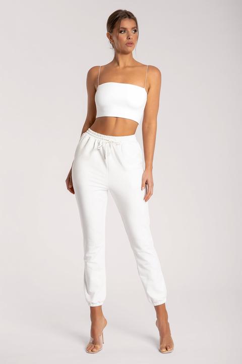 Sylvia Loopback Joggers - White