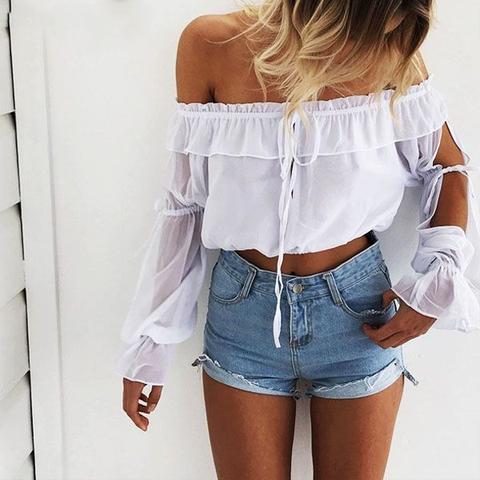 Simona Frill Off Shoulder Top