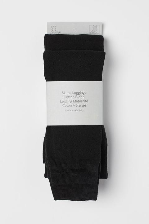 H & M - Mama Leggings, 2 Pz - Nero